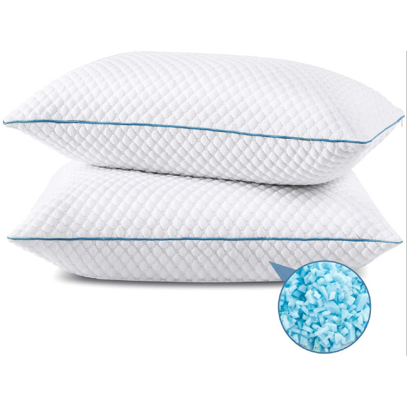 Arsuite Shredded Memory Foam Pillows For Sleeping 2 Pack, King Size Cooling Bed Pillow With
